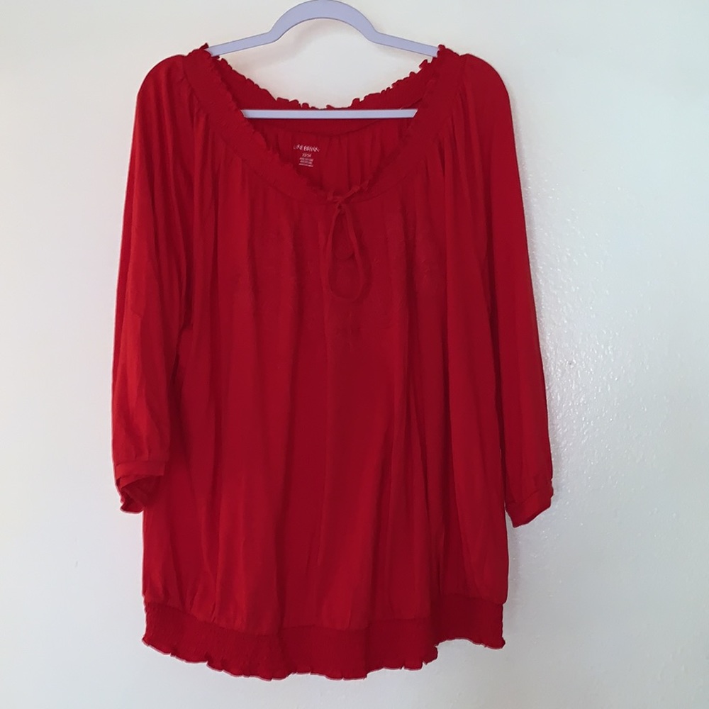 Lane Bryant Embroidered Red Top 22/24